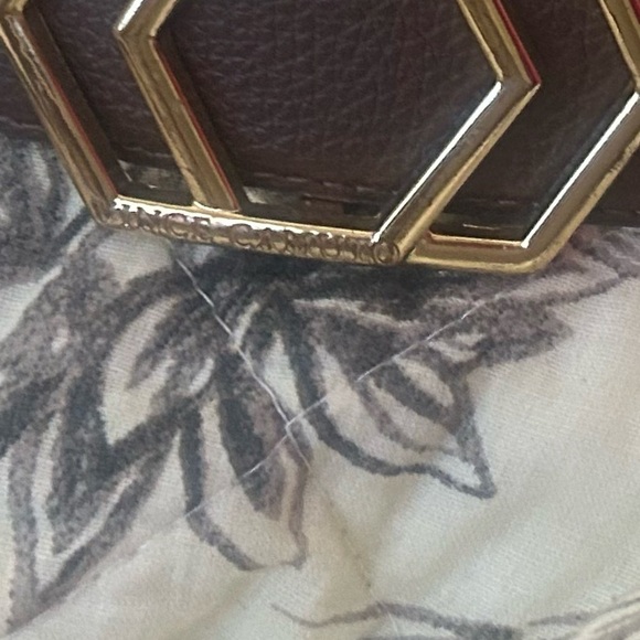 Vince Camuto S Brown Leather Belt with Gold Buckle GUC barely worn - Picture 4 of 10